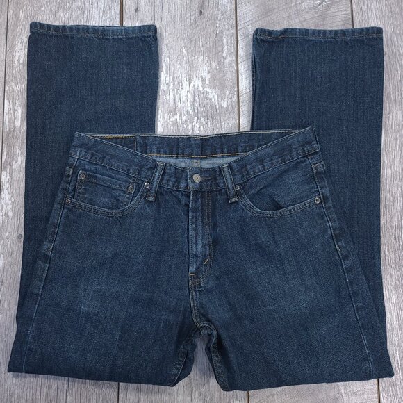 Levis Jeans Mens 34x30 Blue 527 Bootcut Mid Rise Slim Fit Denim Wash Pants - Picture 4 of 11